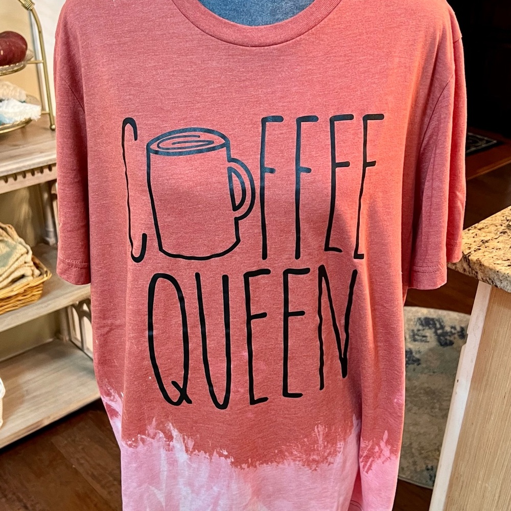 Ladies-Coffee Queen-Tie Dyed Tshirt-Size XL-Nice